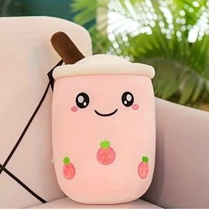 Brand new Boba strawberry milk 9.5in plush toy
